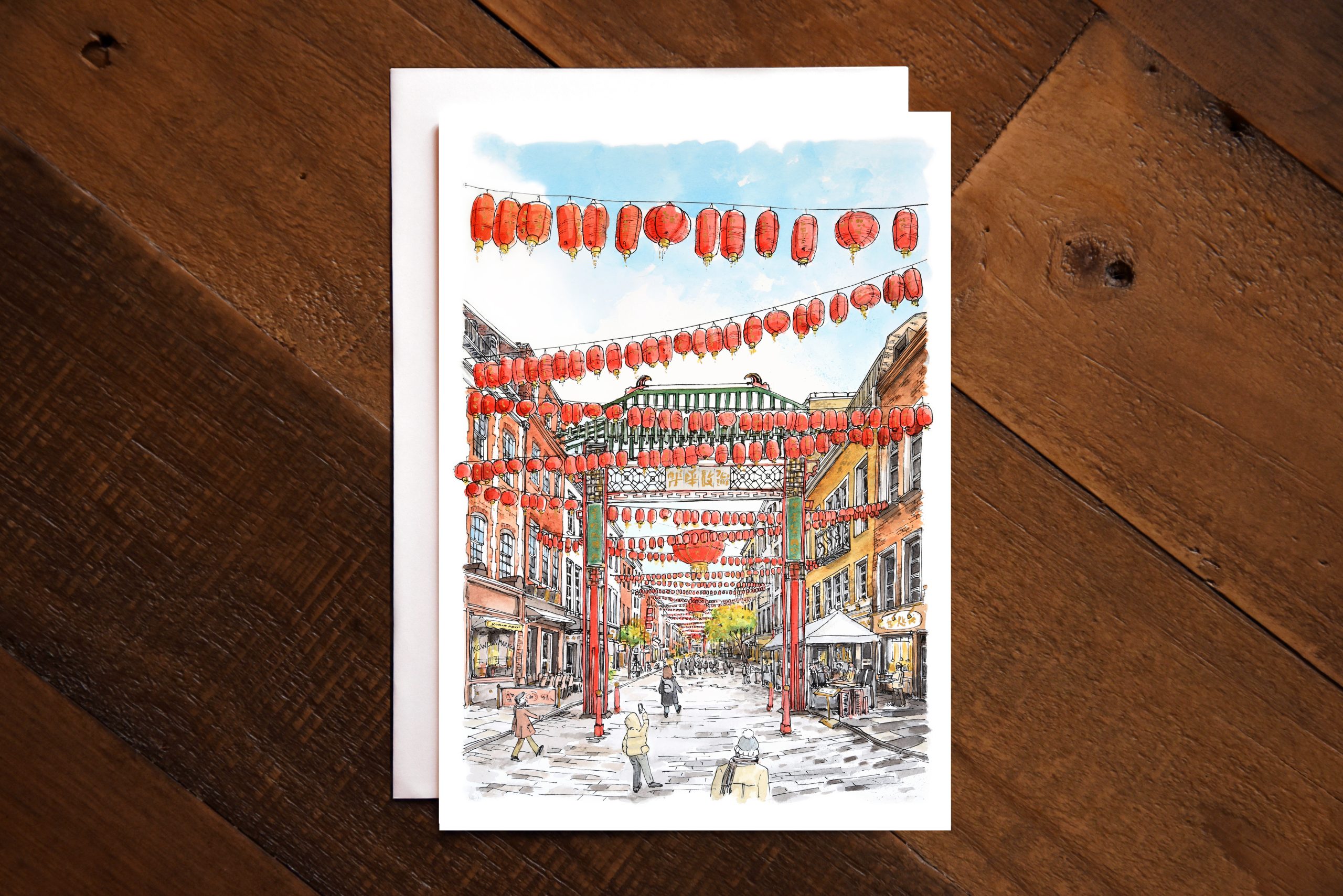 Chinatown Lanterns London New Year Card - Image 2